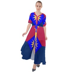 Flag Of United States Army 40th Infantry Division Waist Tie Boho Maxi Dress