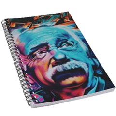 Albert Einstein Retro Wall Graffiti Blue Pink Orange Modern Urban Art Grunge 5 5  X 8 5  Notebook by snek