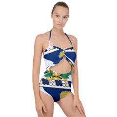 Coat Of Arms Of United States Army 143rd Infantry Regiment Scallop Top Cut Out Swimsuit by abbeyz71