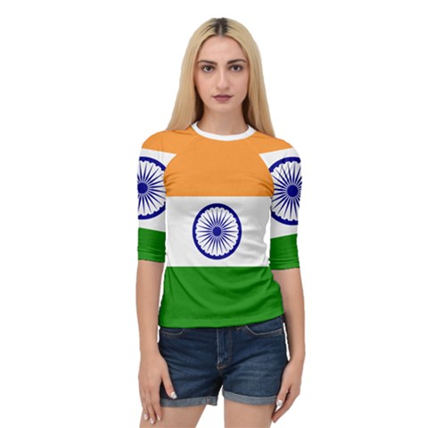 Flag Of India Quarter Sleeve Raglan Tee by abbeyz71