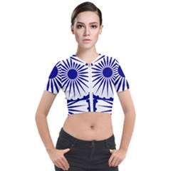 Ashoka Chakra Short Sleeve Cropped Jacket by abbeyz71