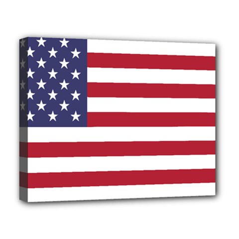 Flag Of The United States Of America  Deluxe Canvas 20  X 16  (stretched) by abbeyz71