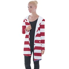 Flag Of The United States Of America  Longline Hooded Cardigan by abbeyz71