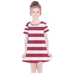 Flag Of The United States Of America  Kids  Simple Cotton Dress by abbeyz71