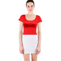 Flag Of Indonesia Short Sleeve Bodycon Dress by abbeyz71