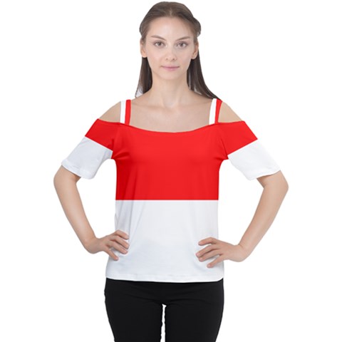 Flag Of Indonesia Cutout Shoulder Tee by abbeyz71