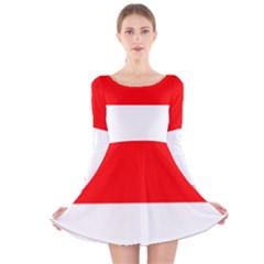 Flag Of Indonesia Long Sleeve Velvet Skater Dress by abbeyz71