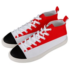 Flag Of Indonesia Men s Mid-top Canvas Sneakers by abbeyz71