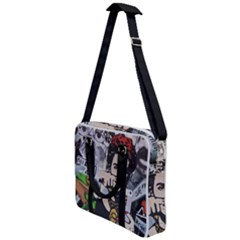 Frida Kahlo Brick Wall Graffiti Urban Art With Grunge Eye And Frog  Cross Body Office Bag by snek