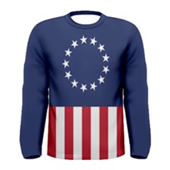 Betsy Ross flag USA America United States 1777 Thirteen Colonies vertical Men s Long Sleeve Tee