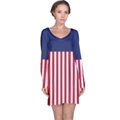 Betsy Ross Flag Usa America United States 1777 Thirteen Colonies Vertical Long Sleeve Nightdress by snek