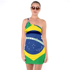 Flag Of Brazil One Soulder Bodycon Dress by abbeyz71