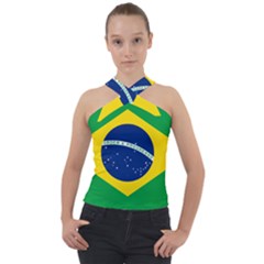 Flag Of Brazil Cross Neck Velour Top by abbeyz71