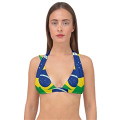Flag Of Brazil Double Strap Halter Bikini Top by abbeyz71