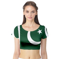 Flag Of Pakistan Short Sleeve Crop Top by abbeyz71