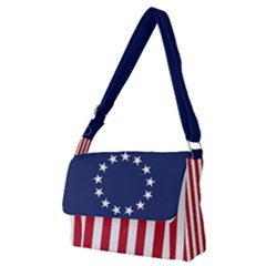 Betsy Ross flag USA America United States 1777 Thirteen Colonies vertical Full Print Messenger Bag (M)