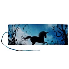 Wonderful Unicorn Silhouette In The Night Roll Up Canvas Pencil Holder (m) by FantasyWorld7