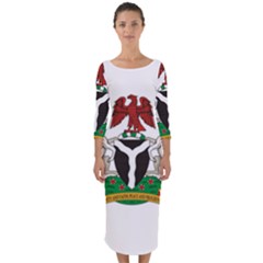 Flag Of Nigeria  Quarter Sleeve Midi Bodycon Dress by abbeyz71