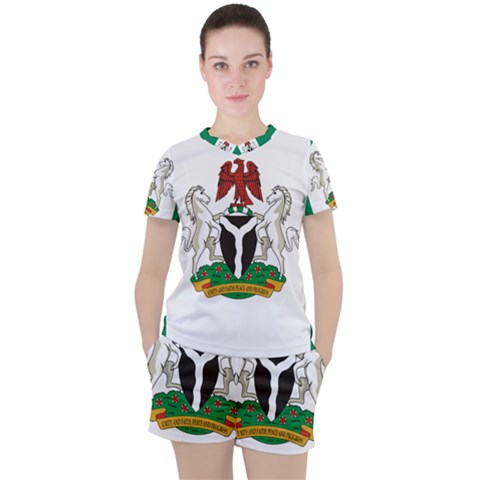 Flag Of Nigeria  Women s Tee And Shorts Set by abbeyz71