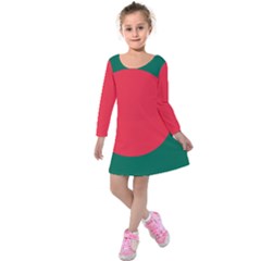 Flag Of Bangladesh Kids  Long Sleeve Velvet Dress by abbeyz71