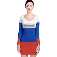 National Flag Of Russia Long Sleeve Velvet Bodycon Dress by abbeyz71