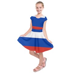 National Flag Of Russia Kids  Short Sleeve Dress