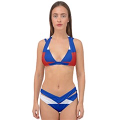 National Flag Of Russia Double Strap Halter Bikini Set