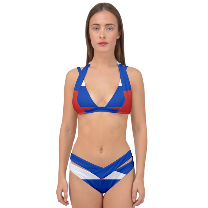 National Flag of Russia Double Strap Halter Bikini Set