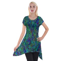 Essence Of A Peacock Short Sleeve Side Drop Tunic by bloomingvinedesign