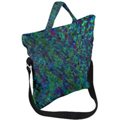 Essence Of A Peacock Fold Over Handle Tote Bag by bloomingvinedesign