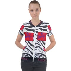 Striped By Traci K Short Sleeve Zip Up Jacket by tracikcollection