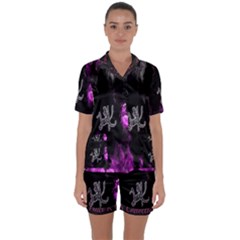 Fushion By Traci K Satin Short Sleeve Pyjamas Set by tracikcollection