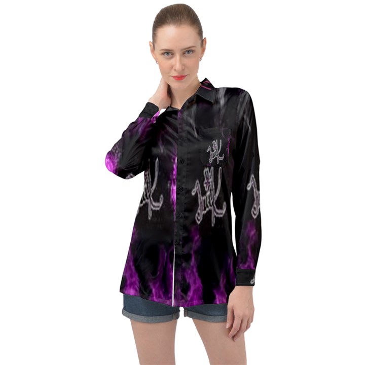 Fushion by Traci K Long Sleeve Satin Shirt