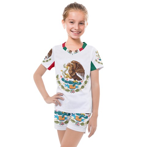 Flag Of Mexico Kids  Mesh Tee And Shorts Set by abbeyz71