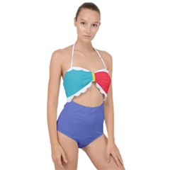 Block Colour Scallop Top Cut Out Swimsuit by doofercise