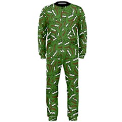 Pepe The Frog Face Pattern Green Kekistan Meme Onepiece Jumpsuit (men)  by snek