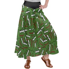 Pepe The Frog Face Pattern Green Kekistan Meme Satin Palazzo Pants by snek