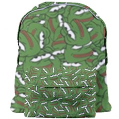 Pepe The Frog Face Pattern Green Kekistan Meme Giant Full Print Backpack by snek