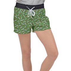 Pepe The Frog Face Pattern Green Kekistan Meme Women s Velour Lounge Shorts by snek