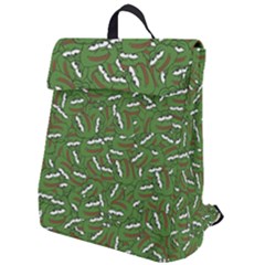 Pepe The Frog Face Pattern Green Kekistan Meme Flap Top Backpack by snek