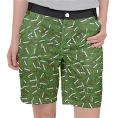 Pepe The Frog Face Pattern Green Kekistan Meme Pocket Shorts by snek