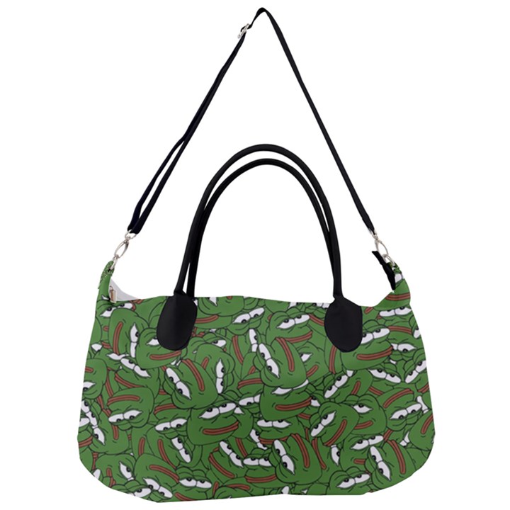 Pepe the Frog Face pattern Green Kekistan meme Removal Strap Handbag