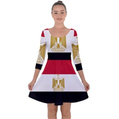 Flag Of Egypt Quarter Sleeve Skater Dress by abbeyz71