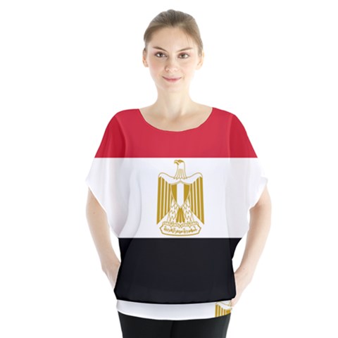 Flag Of Egypt Batwing Chiffon Blouse by abbeyz71
