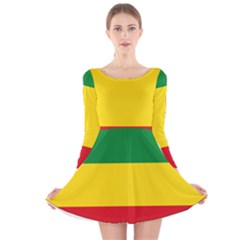 Ethiopia Tricolor Long Sleeve Velvet Skater Dress