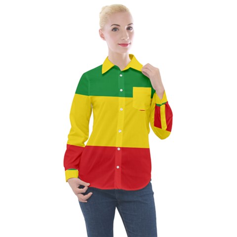 Ethiopia Tricolor Women s Long Sleeve Pocket Shirt by abbeyz71