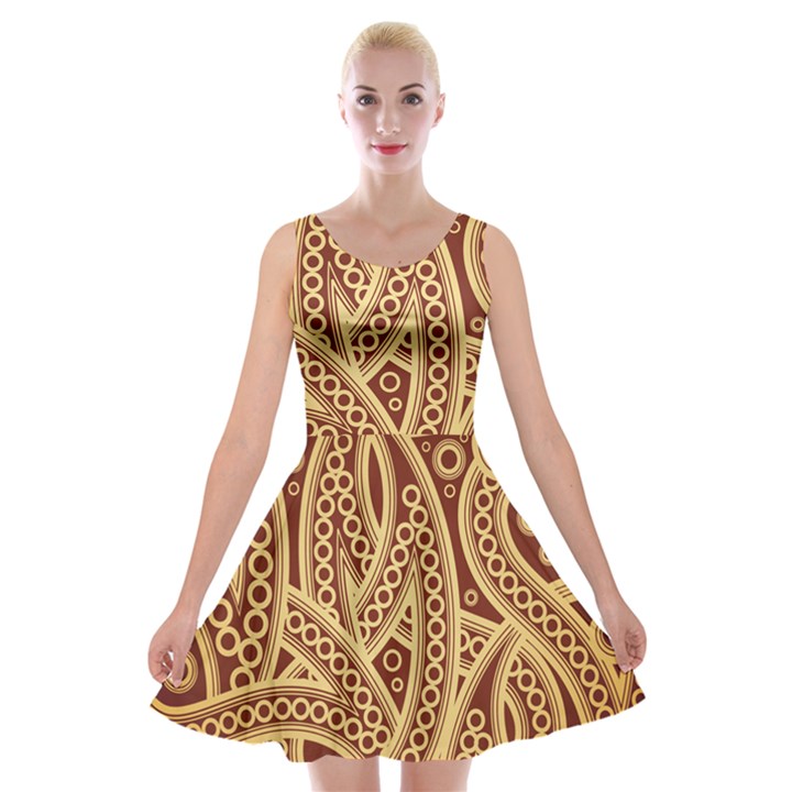 Fine pattern Velvet Skater Dress