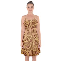 Fine Pattern Ruffle Detail Chiffon Dress by Sobalvarro