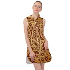 Fine Pattern Sleeveless Shirt Dress by Sobalvarro