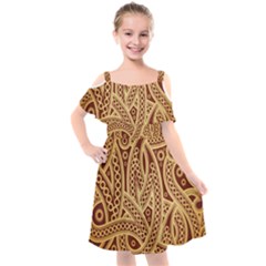 Fine Pattern Kids  Cut Out Shoulders Chiffon Dress by Sobalvarro